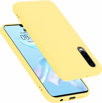 Cadorabo TPU Liquid Silicone Case Cover (Huawei P30) Gelb