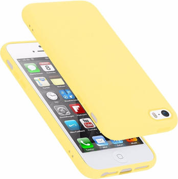 Cadorabo TPU Liquid Silicone Case Cover (iPhone 5 iPhone 5S iPhone SE (2016)) Gelb
