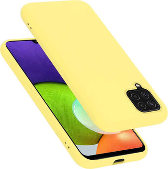 Cadorabo TPU Liquid Silicone Case Hülle (Galaxy A22 Galaxy M22 Galaxy M32) Gelb