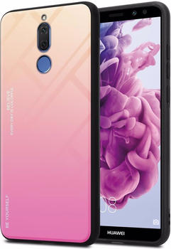 Cadorabo TPU 2 Farben Glas Cover (Huawei Mate 10 Lite) Gelb Rosa