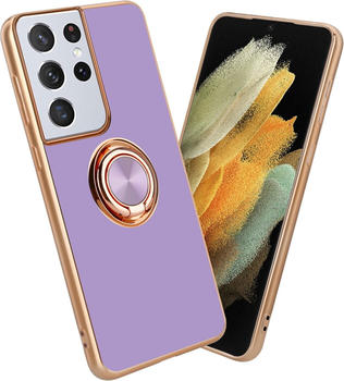 Cadorabo Hülle für Samsung Galaxy S21 ULTRA im TPU mit Kameraschutz und Ring LM089 Style (Galaxy S21 Ultra) Violett