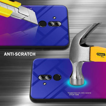 Cadorabo TPU 2 Farben Glas Cover (Huawei Mate 20 Lite) Rot Violett