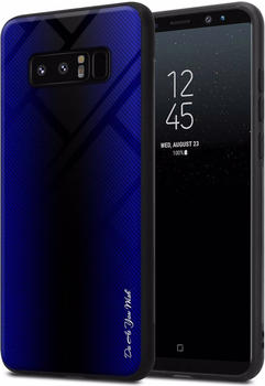Cadorabo TPU Gestreiftes Glas Cover (Galaxy Note 8) Violett