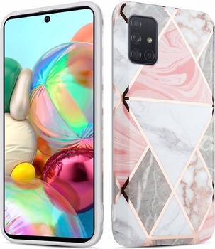 Cadorabo IMD TPU Bunter Marmor Cover (Galaxy A51 5G) Grau Pink Weiss