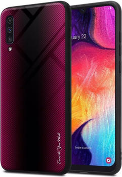 Cadorabo TPU Gestreiftes Glas Cover (Galaxy A30s Galaxy A50s Galaxy A50) Pink