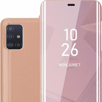 Cadorabo Book Smart View Spiegel Cover (Galaxy A51 Galaxy M40s) Rosa