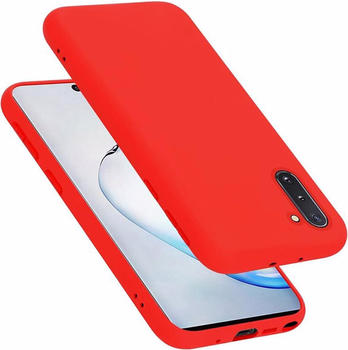 Cadorabo TPU Liquid Silicone Case Cover (Galaxy Note 10) Rot