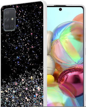 Cadorabo TPU Cover funkelnder Glitter (Galaxy A71) Schwarz