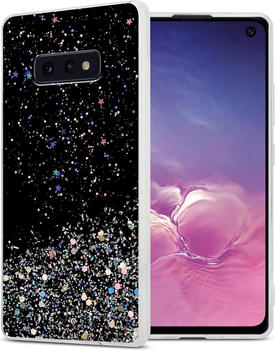 Cadorabo TPU Cover funkelnder Glitter (Galaxy S10e) Schwarz