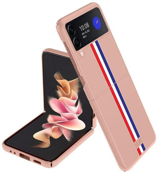 Wigento Für Samsung Galaxy Z Flip4 5G Design Hart Cover Handy Tasche Hülle Etuis Pink