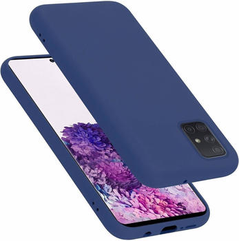 Cadorabo TPU Liquid Silicone Case Cover (Galaxy A51 5G) Blau