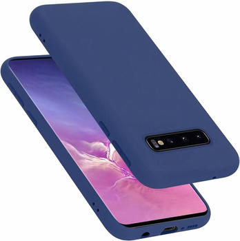 Cadorabo TPU Liquid Silicone Case Cover (Galaxy S10) Blau