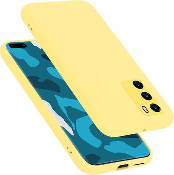 Cadorabo TPU Liquid Silicone Case Cover (Huawei P40) Gelb