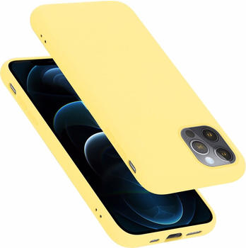 Cadorabo TPU Liquid Silicone Case Cover (iPhone 12 Pro Max) Gelb