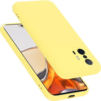 Cadorabo TPU Liquid Silicone Case Hülle für Xiaomi 11T / 11T PRO (Xiaomi 11T Pro Xiaomi 11T) Gelb