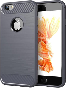 Cadorabo TPU Ultra Slim carbon edelstahl Kombi Cover (iPhone 6s iPhone 6) Grau
