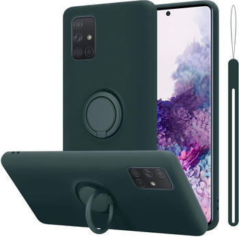 Cadorabo TPU Liquid Ring Silicone Case Hülle (Galaxy A71) Grün