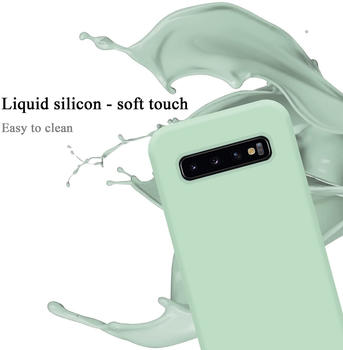 Cadorabo TPU Liquid Silicone Case Cover (Galaxy S10) Grün