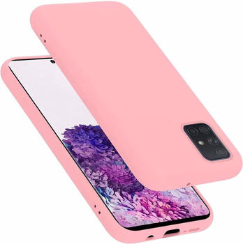 Cadorabo TPU Liquid Silicone Case Cover (Galaxy A71) Pink
