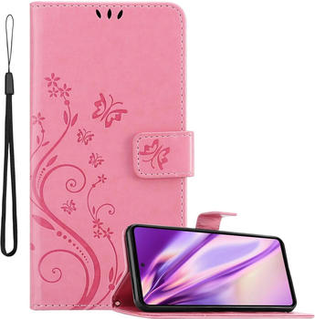 Cadorabo Flower Book Hülle (Galaxy A72 Galaxy A72 5G) Rosa