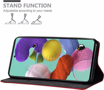 Cadorabo Book Invisible Magnet Cover (Galaxy A51 5G) Rot