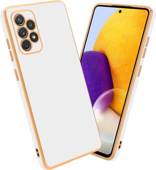 Cadorabo Hülle für Samsung Galaxy A52 (4G / 5G) / A52s im TPU mit Kameraschutz LM130 Style (Galaxy A52 5G Galaxy A52 Galaxy A52s) Weiss