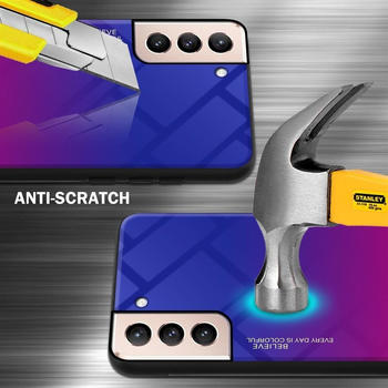 Cadorabo TPU 2 Farben Glas Cover (Galaxy S21+), Smartphone H&uuml;lle, Rot, Violett