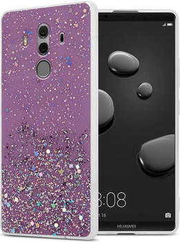 Cadorabo TPU Cover funkelnder Glitter (Huawei Mate 10 Pro), Smartphone Hülle, Violett