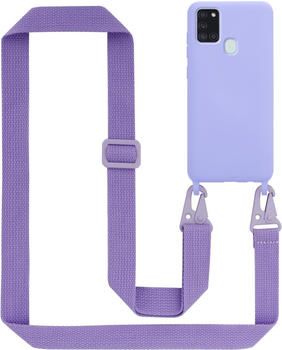 Cadorabo TPU Cover Handy Kette Liquid (Galaxy A21s), Smartphone Hülle, Violett