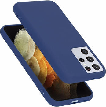 Cadorabo TPU Liquid Silicone Case Cover (Galaxy S21 Ultra), Smartphone Hülle, Blau