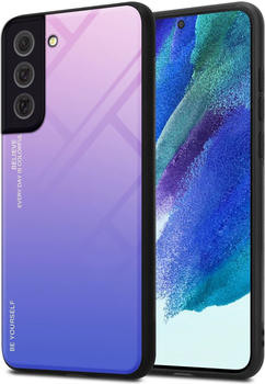Cadorabo TPU 2 Farben Glas Hülle (Galaxy S22+), Smartphone Hülle, Blau, Pink