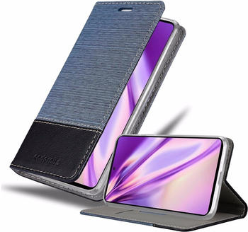 Cadorabo Book Jeans Optik Cover (Galaxy A72 5G), Smartphone Hülle, Blau, Schwarz