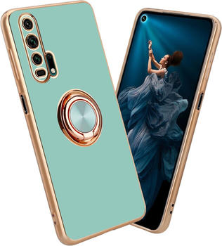 Cadorabo Hülle für Honor 20 PRO im TPU mit Kameraschutz und Ring LM089 Style (Huawei Mate 20 Pro, Honor 20 Pro), Smartphone Hülle, Türkis