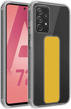 Cadorabo Hülle für Samsung Galaxy A72 4G / 5G im TPU mit Halterung LM167 Style (Galaxy A72, Galaxy A72 5G), Smartphone Hülle, Gelb
