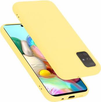 Cadorabo TPU Liquid Silicone Case Cover (Galaxy A51), Smartphone Hülle, Gelb