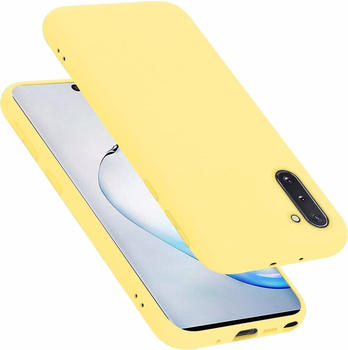 Cadorabo TPU Liquid Silicone Case Cover (Galaxy Note 10), Smartphone Hülle, Gelb