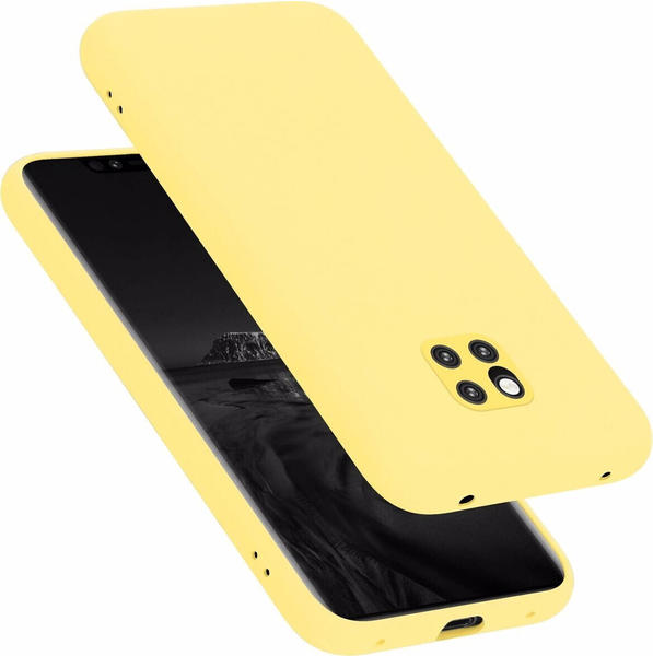 Cadorabo TPU Liquid Silicone Case Cover (Huawei Mate 20 Pro), Smartphone Hülle, Gelb