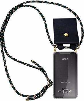 Cadorabo TPU Handy Kette GOLD Cover (Galaxy J3 (2016)), Smartphone Hülle, Grün