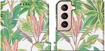 Cadorabo Book Hülle mit Print (Galaxy S21+), Smartphone Hülle, Grün