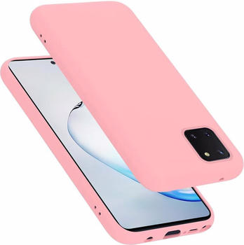 Cadorabo TPU Liquid Silicone Case Cover (Galaxy Note 10 Lite, Galaxy A81, Galaxy M60), Smartphone Hülle, Pink