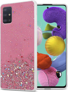 Cadorabo TPU Cover funkelnder Glitter (Galaxy A51, Galaxy M40s), Smartphone Hülle, Rosa