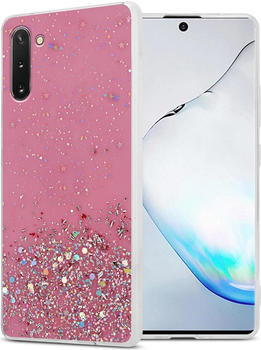 Cadorabo TPU Cover funkelnder Glitter (Galaxy Note 10), Smartphone Hülle, Rosa