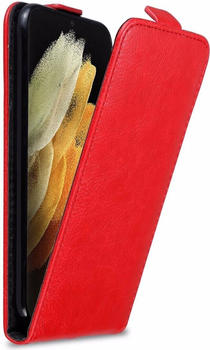 Cadorabo Flip wie Invis Cover (Galaxy S21 Ultra), Smartphone Hülle, Rot