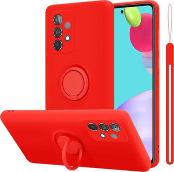 Cadorabo TPU Liquid Ring Silicone Case Hülle (Galaxy A52 5G, Galaxy A52, Galaxy A52s), Smartphone Hülle, Rot