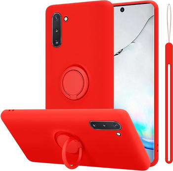 Cadorabo TPU Liquid Ring Silicone Case Hülle (Galaxy Note 10), Smartphone Hülle, Rot