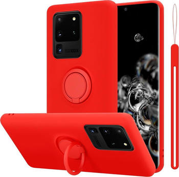 Cadorabo TPU Liquid Ring Silicone Case Hülle (Galaxy S20 Ultra), Smartphone Hülle, Rot