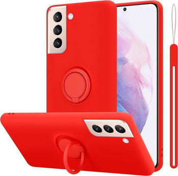 Cadorabo TPU Liquid Ring Silicone Case Hülle (Galaxy S21+), Smartphone Hülle, Rot