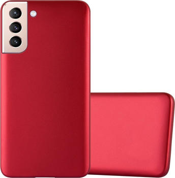 Cadorabo TPU Matt Metallic Hülle (Galaxy S22+), Smartphone Hülle, Rot