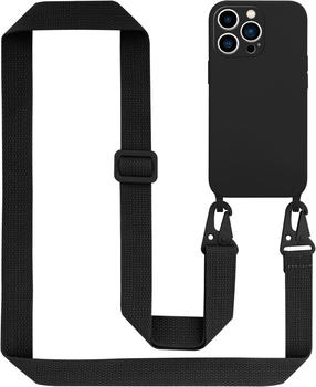 Cadorabo Handykette für Apple iPhone 14 PRO im TPU Handy Kette Liquid Style (iPhone 14 Pro), Smartphone Hülle, Schwarz