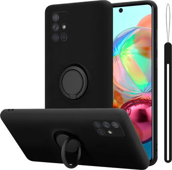 Cadorabo TPU Liquid Ring Silicone Case Hülle (Galaxy A51, Galaxy M40s), Smartphone Hülle, Schwarz